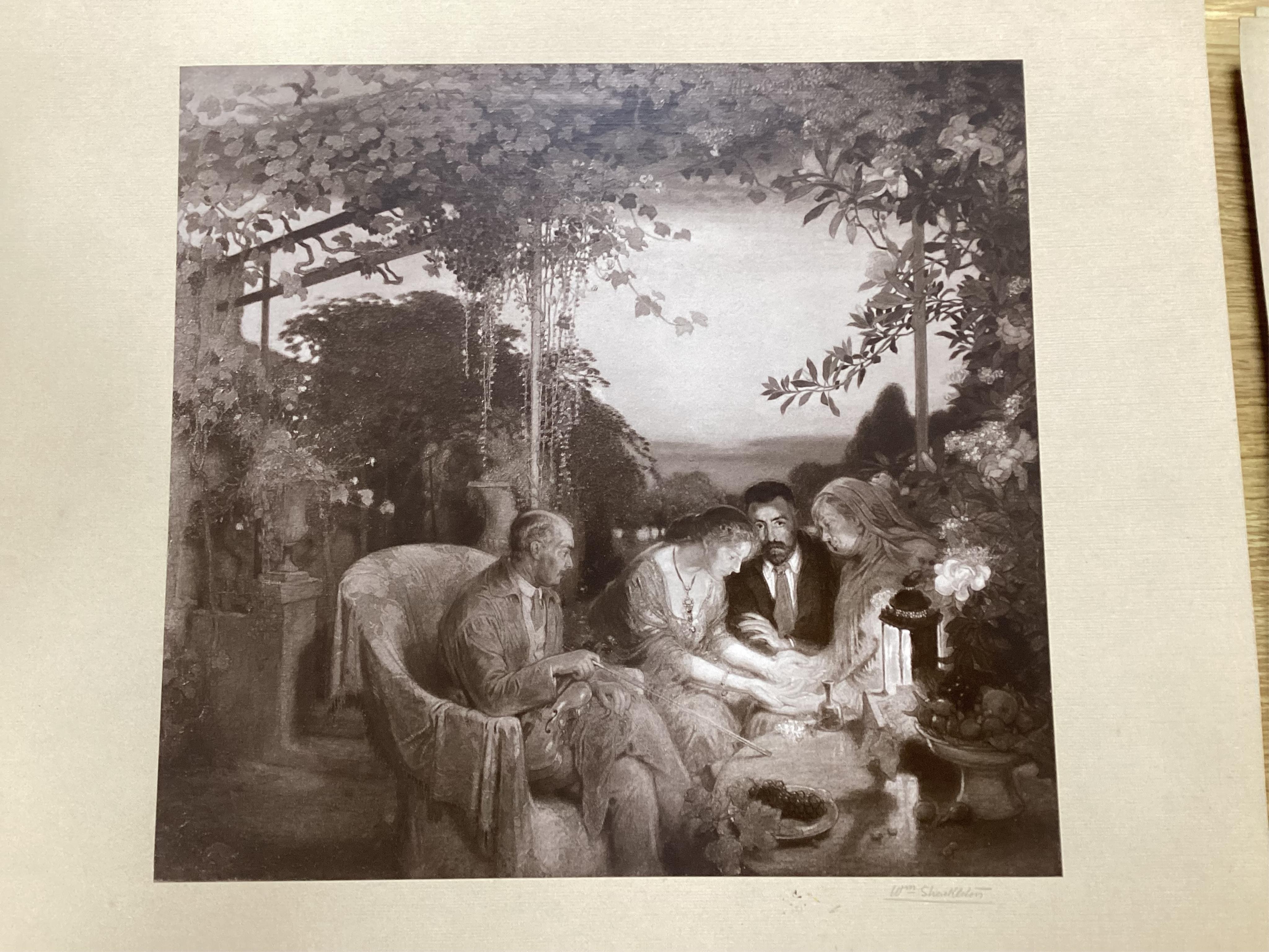 William Shackleton (1872–1933), collection of black and white photographic prints, archive photos and two etchings (Beamsley) including 'Portrait of my wife', some signed and inscribed in pencil, largest 40 x 34cm. Condi